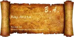Bay Anita névjegykártya